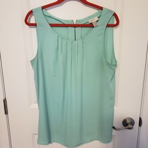 Loft Teal Sleeveless Blouse